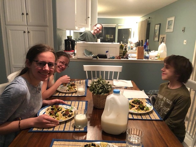 The kids at dinner