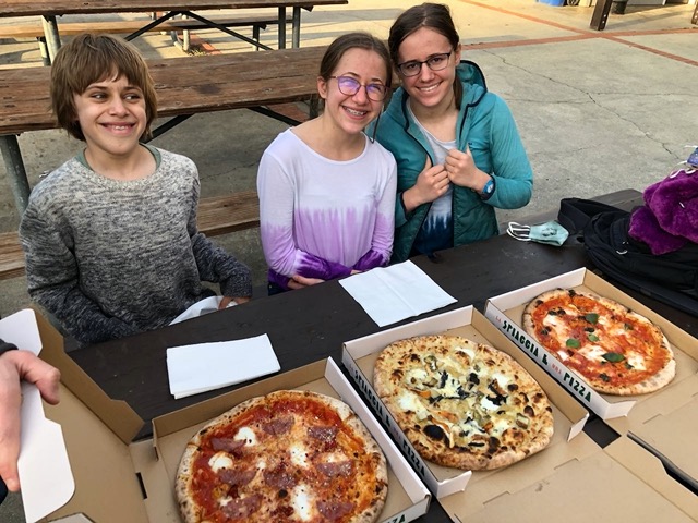 Then took the pizzas to a nearby park.  They were fabulous!